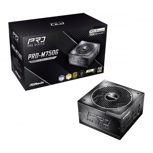 Блок живлення AsRock Pro 750W (PRO-M750G) Black купити в Україні | Telemart фото