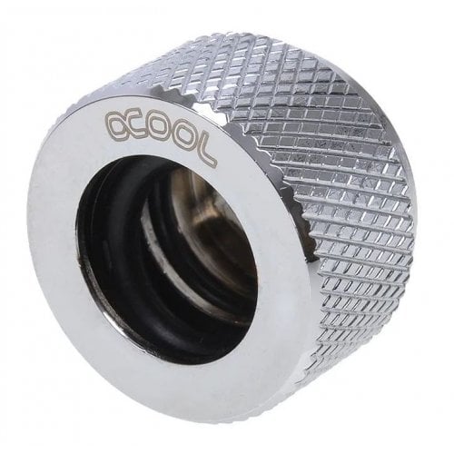 Фитинг Alphacool HT 13mm HardTube Screw-On Nozzle G1/4 - Knurled - Chrome (17188) купить в Украине | Telemart фото