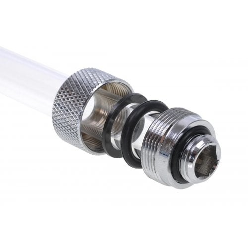 Фитинг Alphacool HT 13mm HardTube Screw-On Nozzle G1/4 - Knurled - Chrome (17188) купить в Украине | Telemart фото