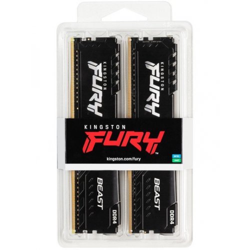 Уценка озу Kingston DDR4 32GB (2x16GB) 3200Mhz FURY Beast Black (KF432C16BB1K2/32) (Вскрытая упаковка, 900296) купить в Украине | Telemart фото
