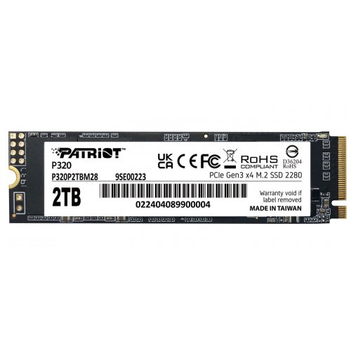 Ssd-диск Patriot P320 2TB M.2 (2280 PCI-E) NVMe x4 (P320P2TBM28) (Відновлено продавцем, 900311) купити в Україні | Telemart фото