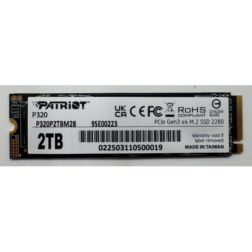 Ssd-диск Patriot P320 2TB M.2 (2280 PCI-E) NVMe x4 (P320P2TBM28) (Відновлено продавцем, 900311) купити в Україні | Telemart фото