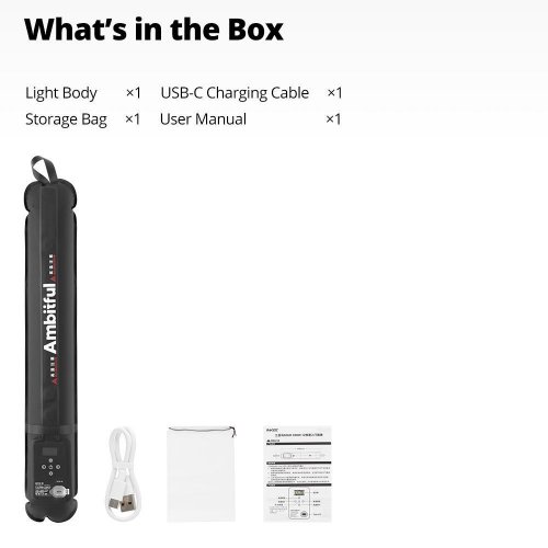 Відеосвітло Ambitful GC12 BI LED Video Light (6974660943257) купити в Україні | Telemart фото