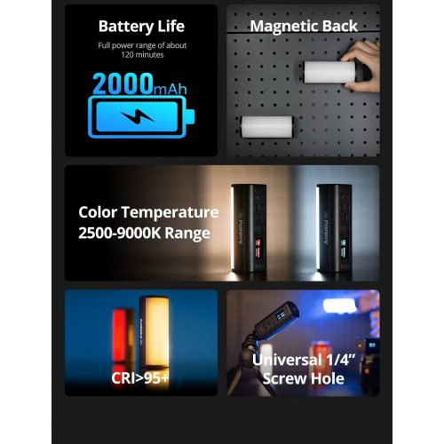 Відеосвітло Ambitful K6 Mini LED Video Light (6974660943394) купити в Україні | Telemart фото