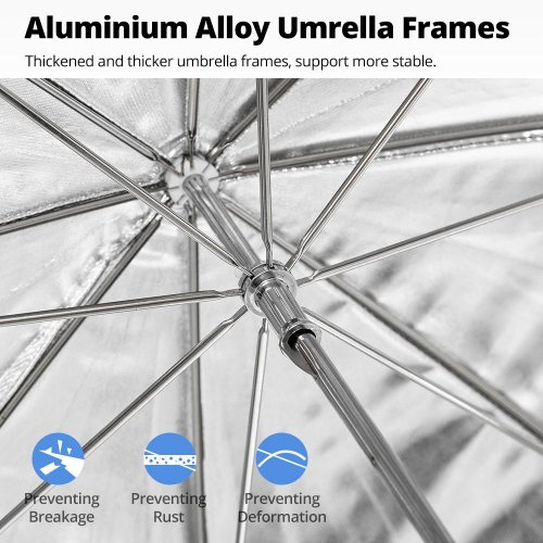 Фотопарасоля Ambitful Reflective Umbrella 43" (ZJHYS43) Black/Silver купити в Україні | Telemart фото