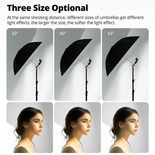 Фотопарасоля Ambitful Reflective Umbrella 43" (ZJHYS43) Black/Silver купити в Україні | Telemart фото