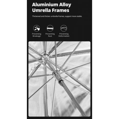 Фотопарасоля Ambitful Reflective Umbrella 43" (ZJHYS43) Black/Silver купити в Україні | Telemart фото
