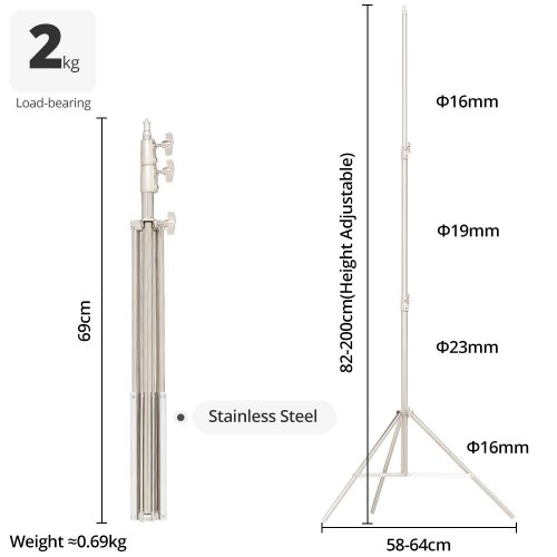 Штатив Ambitful Stainless Steel Light Stand 200cm (6974660947125) купити в Україні | Telemart фото