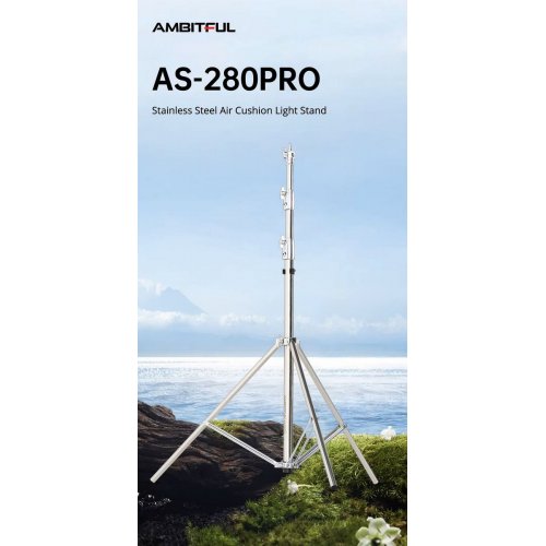Штатив Ambitful AS-280PRO Stainless Steel Light Stand 280cm (6974660942304) купити в Україні | Telemart фото