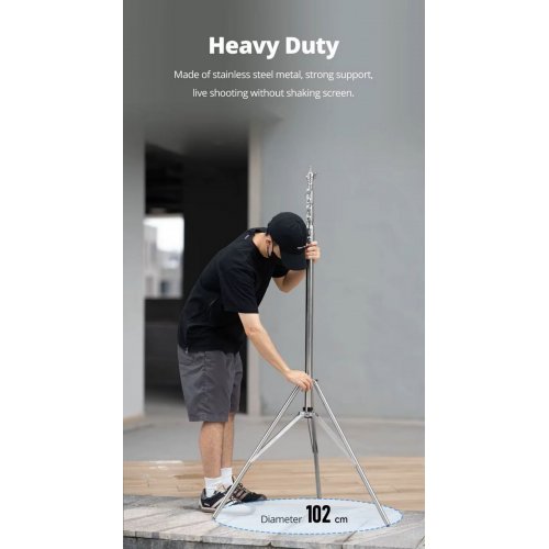 Штатив Ambitful AS-400PRO Stainless Steel Light Stand 400cm (6974660943455) купить в Украине | Telemart фото