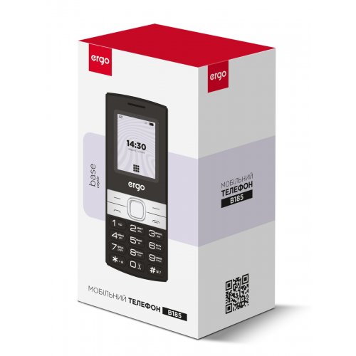 Кнопковий телефон ERGO B185 Base Dual Sim Black купити в Україні | Telemart фото