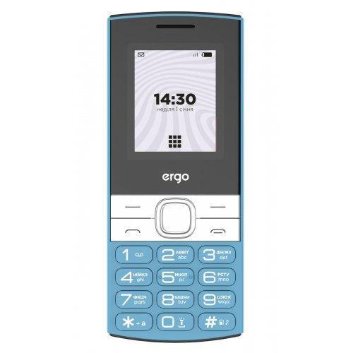 Кнопковий телефон ERGO B185 Base Dual Sim Blue купити в Україні | Telemart фото