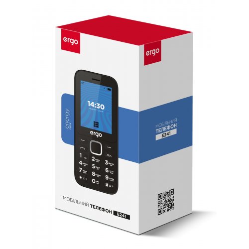 Кнопковий телефон ERGO E241 Energy Dual Sim Black купити в Україні | Telemart фото