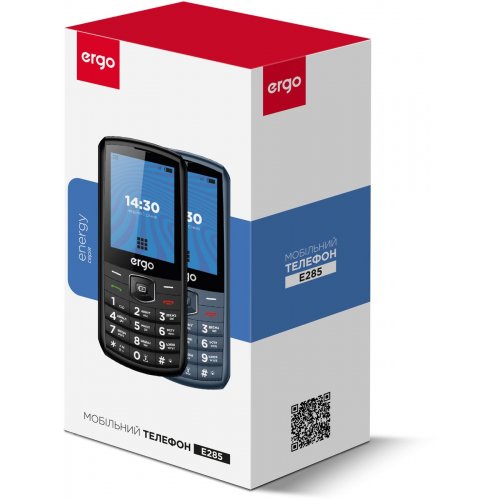 Кнопковий телефон ERGO E285 Energy Dual Sim Black купити в Україні | Telemart фото