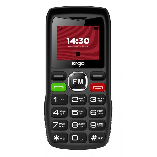 Кнопковий телефон ERGO R182 Respect Dual Sim Black купити в Україні | Telemart фото
