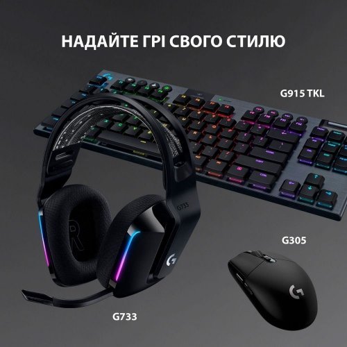 Уцінка навушники Logitech G733 Lightspeed RGB Gaming (981-000864) Black (Розкрита упаковка, 901145) купити в Україні | Telemart фото