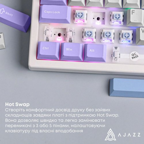 Клавиатура Ajazz AK980 V2 Maillard Switch RGB Wireless (AK980-V2-M-PWB) White купить в Украине | Telemart фото