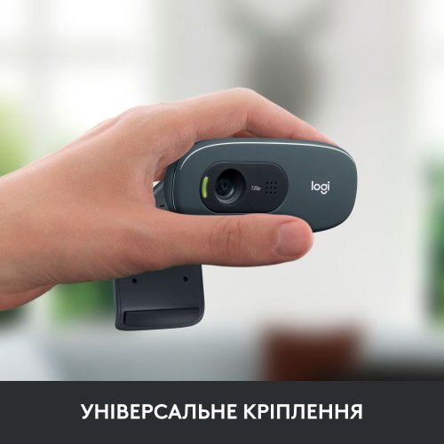 Уцінка веб-камера Logitech HD Webcam C270 (960-001063) Black (Розкрита упаковка, 901325) купити в Україні | Telemart фото