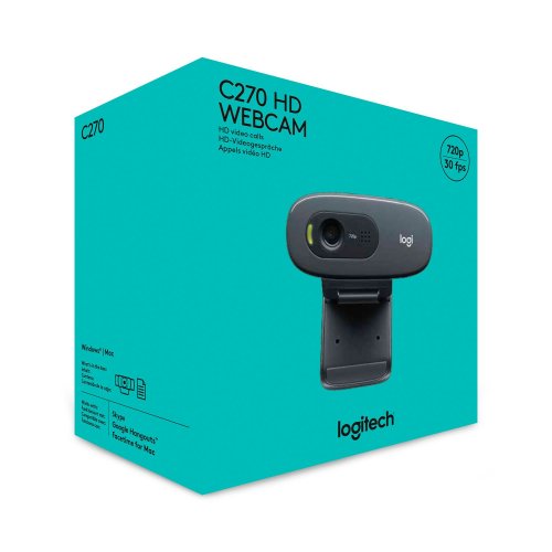 Уцінка веб-камера Logitech HD Webcam C270 (960-001063) Black (Розкрита упаковка, 901325) купити в Україні | Telemart фото