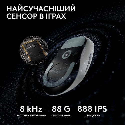 Уцінка миша Logitech G Pro X Superlight 2 Lightspeed Wireless (910-006638) White (Розкрита упаковка, 901335) купити в Україні | Telemart фото