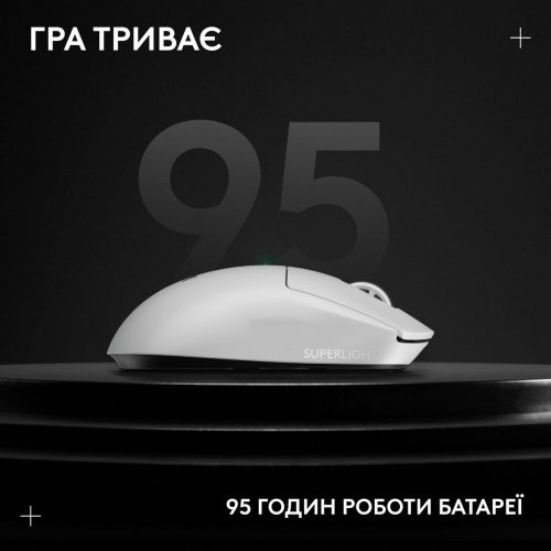 Уцінка миша Logitech G Pro X Superlight 2 Lightspeed Wireless (910-006638) White (Розкрита упаковка, 901335) купити в Україні | Telemart фото