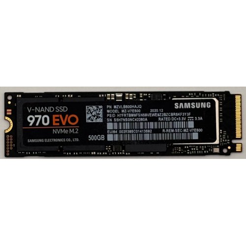 SSD-диск Samsung 970 EVO V-NAND MLC 500GB M.2 (2280 PCI-E) (MZ-V7E500BW) (Відновлено продавцем, 901429) купити в Україні | Telemart фото
