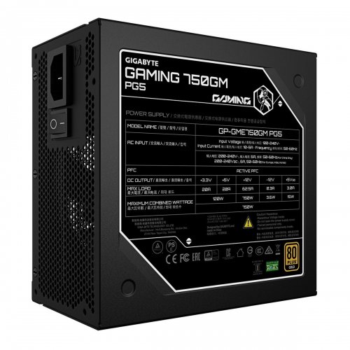 Блок питания Gigabyte Gaming 750GM PG5 750W (GP-GME750GM PG5) Black купить в Украине | Telemart фото