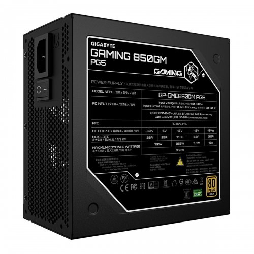 Блок питания Gigabyte Gaming 850GM PG5 850W (GP-GME850GM PG5) Black купить в Украине | Telemart фото