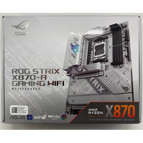 Материнская плата Asus ROG STRIX X870-A GAMING WIFI (sAM5, AMD X870) (Восстановлено продавцом, 901494) купить в Украине | Telemart фото