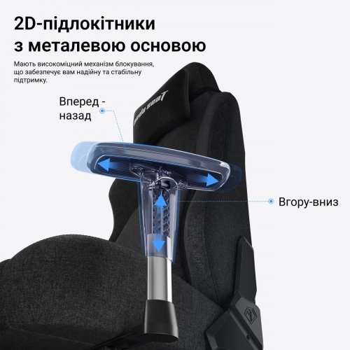 Ігрове крісло Anda Seat Phantom 4 L Fabric (AD18YSD-72-B-F-B01) Black купити в Україні | Telemart фото