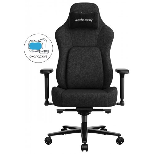 Ігрове крісло Anda Seat Phantom 4 Pro L Fabric (AD18YSDC-72-B-F-B02) Black купити в Україні | Telemart фото
