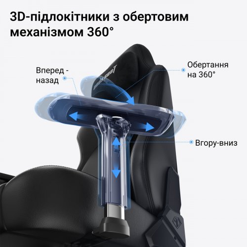 Ігрове крісло Anda Seat Phantom 4 Pro L (AD18YSDC-72-B-PV-B02) Black купити в Україні | Telemart фото