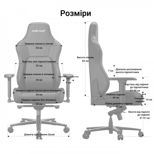 Ігрове крісло Anda Seat Phantom 4 Pro L (AD18YSDC-72-B-PV-B02) Black купити в Україні | Telemart фото