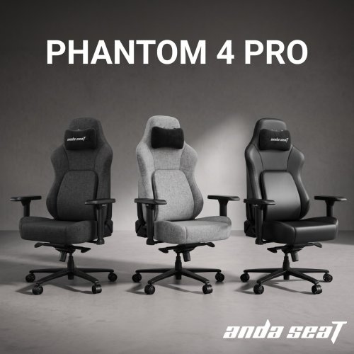 Ігрове крісло Anda Seat Phantom 4 Pro L Fabric (AD18YSDC-72-G-F-G02) Gray купити в Україні | Telemart фото