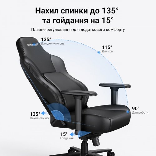 Ігрове крісло Anda Seat Phantom 4 Pro L Fabric (AD18YSDC-72-G-F-G02) Gray купити в Україні | Telemart фото