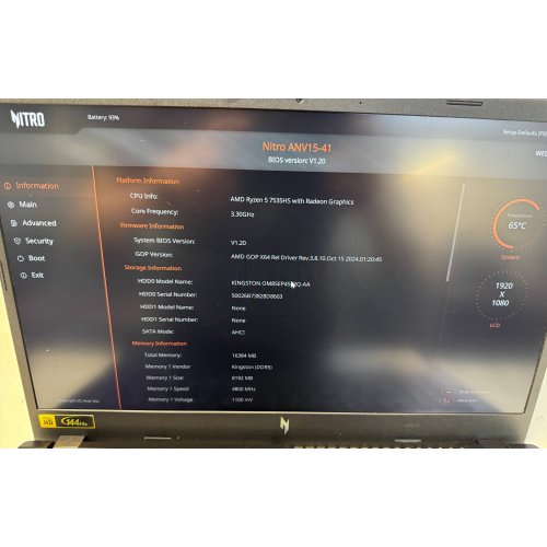 Ноутбук Acer Nitro V15 ANV15-41 (NH.QSGEU.006) Obsidian Black (Восстановлено продавцом, 901638) купить в Украине | Telemart фото