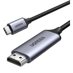Уцінка кабель Ugreen MM142 USB Type-C to HDMI 4K 1.5m (50570) Gray/Black (Розкрита упаковка, 901653)