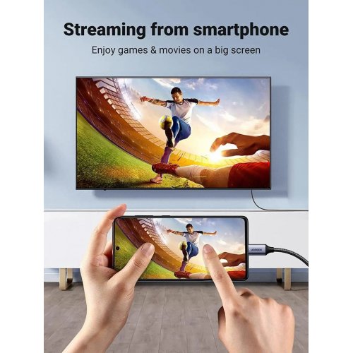 Уцінка кабель Ugreen MM142 USB Type-C to HDMI 4K 1.5m (50570) Gray/Black (Розкрита упаковка, 901653) купити в Україні | Telemart фото