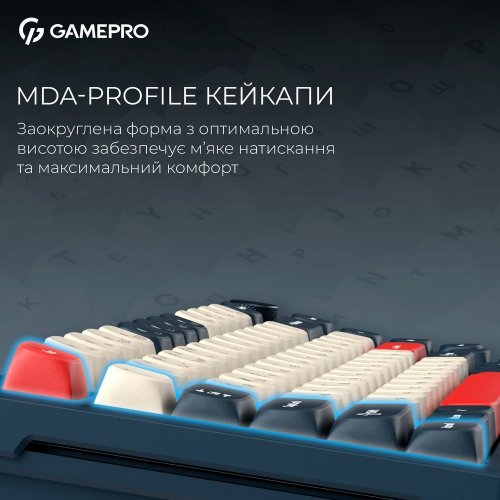 Уцінка клавіатура GamePro Asgard Yord MK266 Keychron Super Red Switch Wireless Blue (Розкрита упаковка, 901872) купити в Україні | Telemart фото