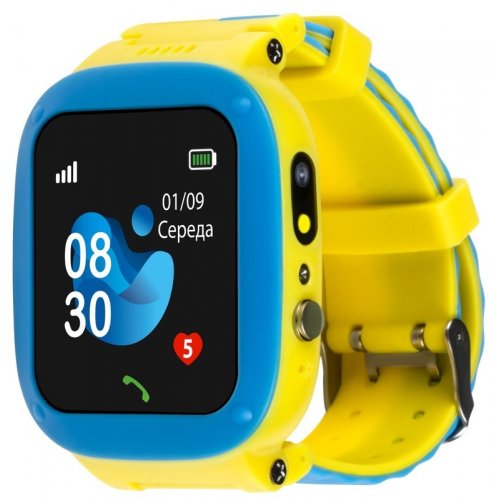 Дитячий смарт-годинник AmiGo GO004 GLORY Camera+LED Blue/Yellow купити в Україні | Telemart фото