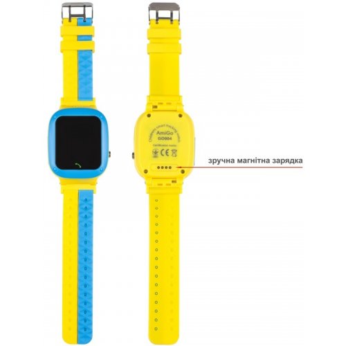 Дитячий смарт-годинник AmiGo GO004 GLORY Camera+LED Blue/Yellow купити в Україні | Telemart фото