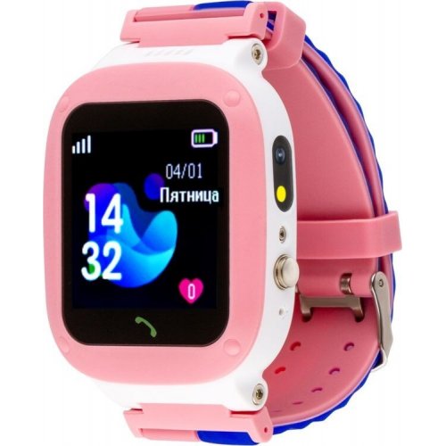 Дитячий смарт-годинник AmiGo GO004 Splashproof Camera+LED Pink купити в Україні | Telemart фото