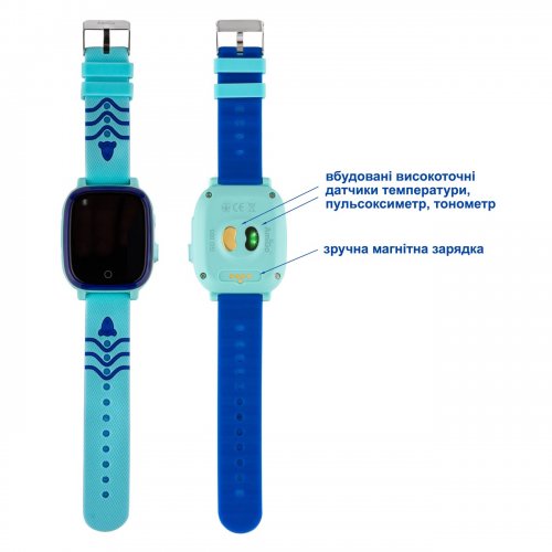 Дитячий смарт-годинник AmiGo GO005 4G WIFI Thermometer Blue купити в Україні | Telemart фото