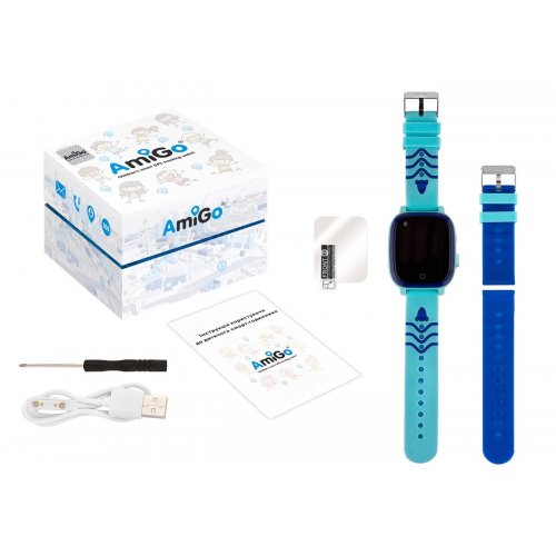 Дитячий смарт-годинник AmiGo GO005 4G WIFI Thermometer Blue купити в Україні | Telemart фото
