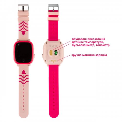 Дитячий смарт-годинник AmiGo GO005 4G WIFI Thermometer Pink купити в Україні | Telemart фото