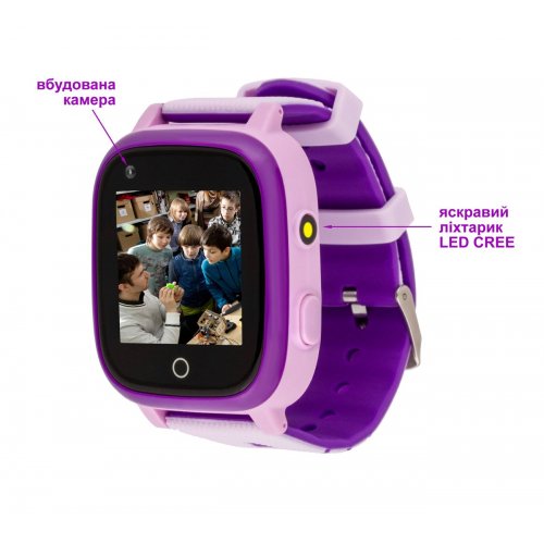 Дитячий смарт-годинник AmiGo GO005 4G WIFI Thermometer Purple купити в Україні | Telemart фото