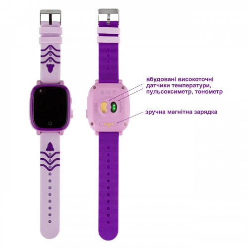 Дитячий смарт-годинник AmiGo GO005 4G WIFI Thermometer Purple купити в Україні | Telemart фото
