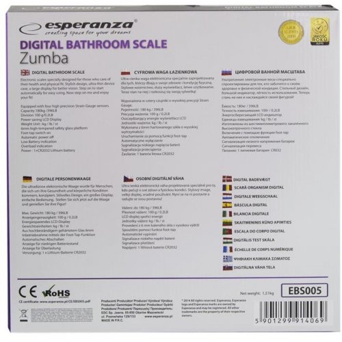 Напольные весы Esperanza EBS005 White купить в Украине | Telemart фото