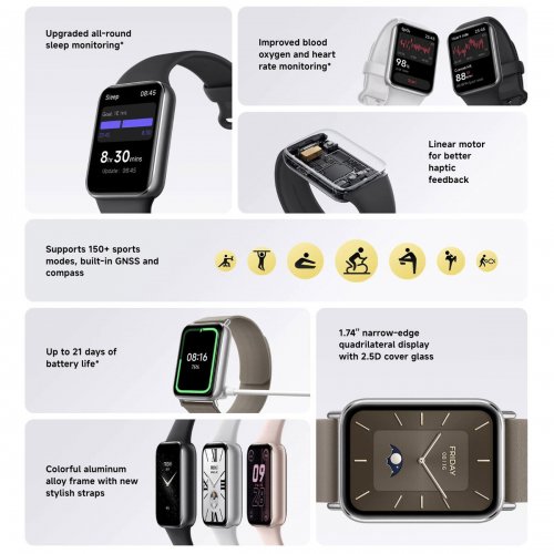 Фітнес-браслет Xiaomi Smart Band 9 Pro (BHR8710GL) Black купити в Україні | Telemart фото