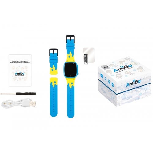 Детские смарт-часы AmiGo GO008 GLORY GPS WIFI Blue/Yellow купить в Украине | Telemart фото